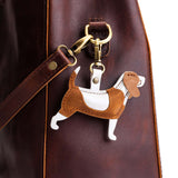 Shortbread | Leather hound dog shaped keychain with metal lobster clasp