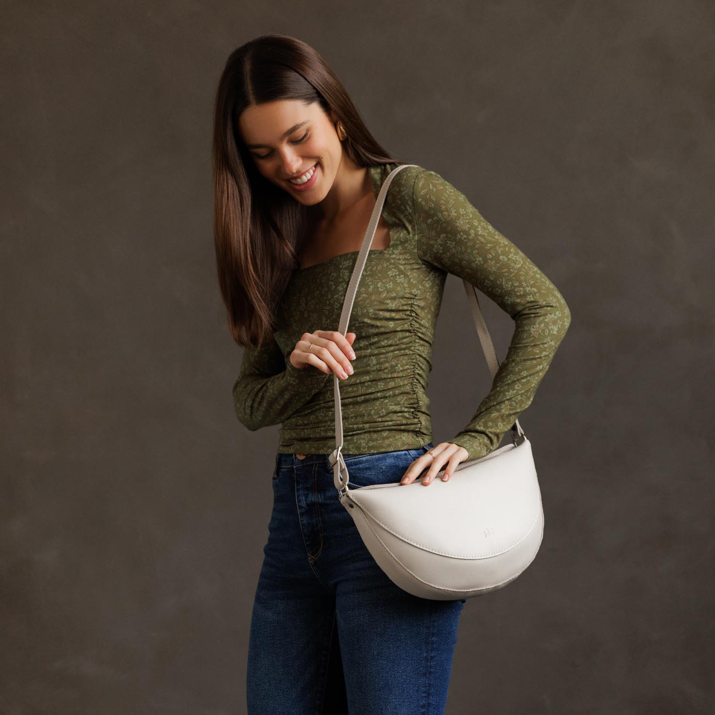 Bone*Large | Half circle shaped sling bag