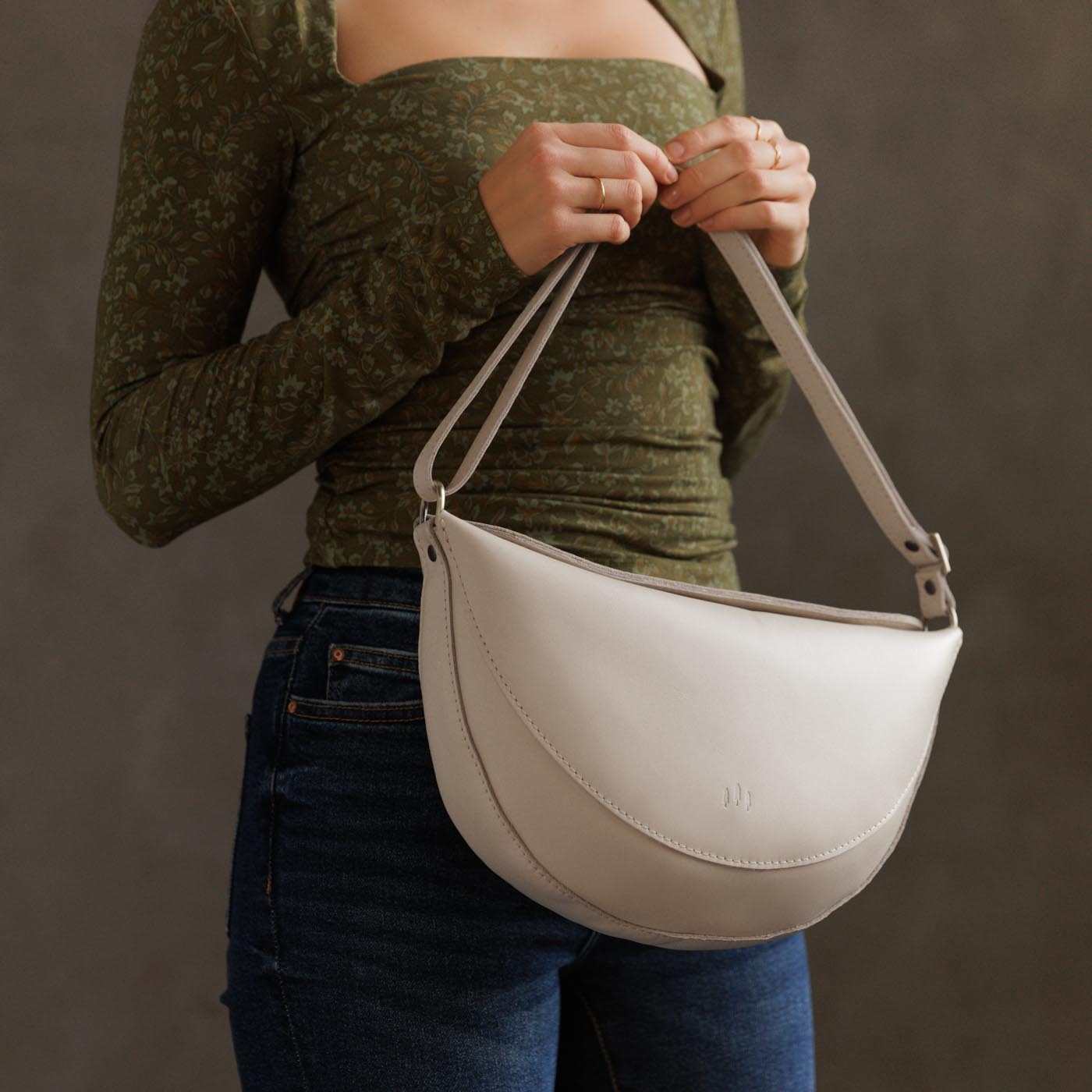 Bone*Large | Half circle shaped sling bag