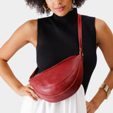 Chili Red Medium | Half circle shaped sling bag