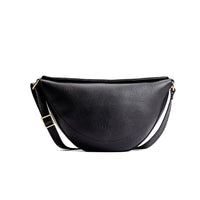 Pebbled--black*Medium | Half circle shaped sling bag