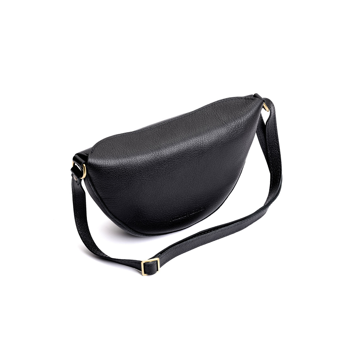 Pebbled--black*Medium | Half circle shaped sling bag