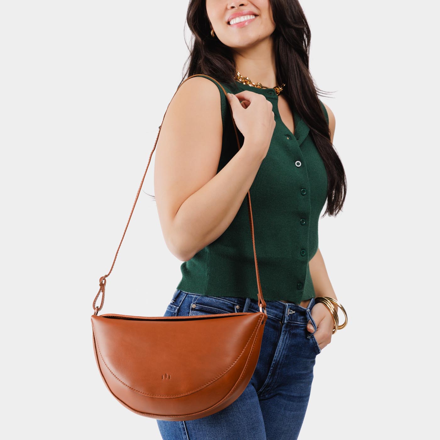 Honey*Large | Half circle shaped sling bag