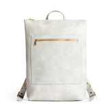 Beluga | Rectangular slim leather backpack