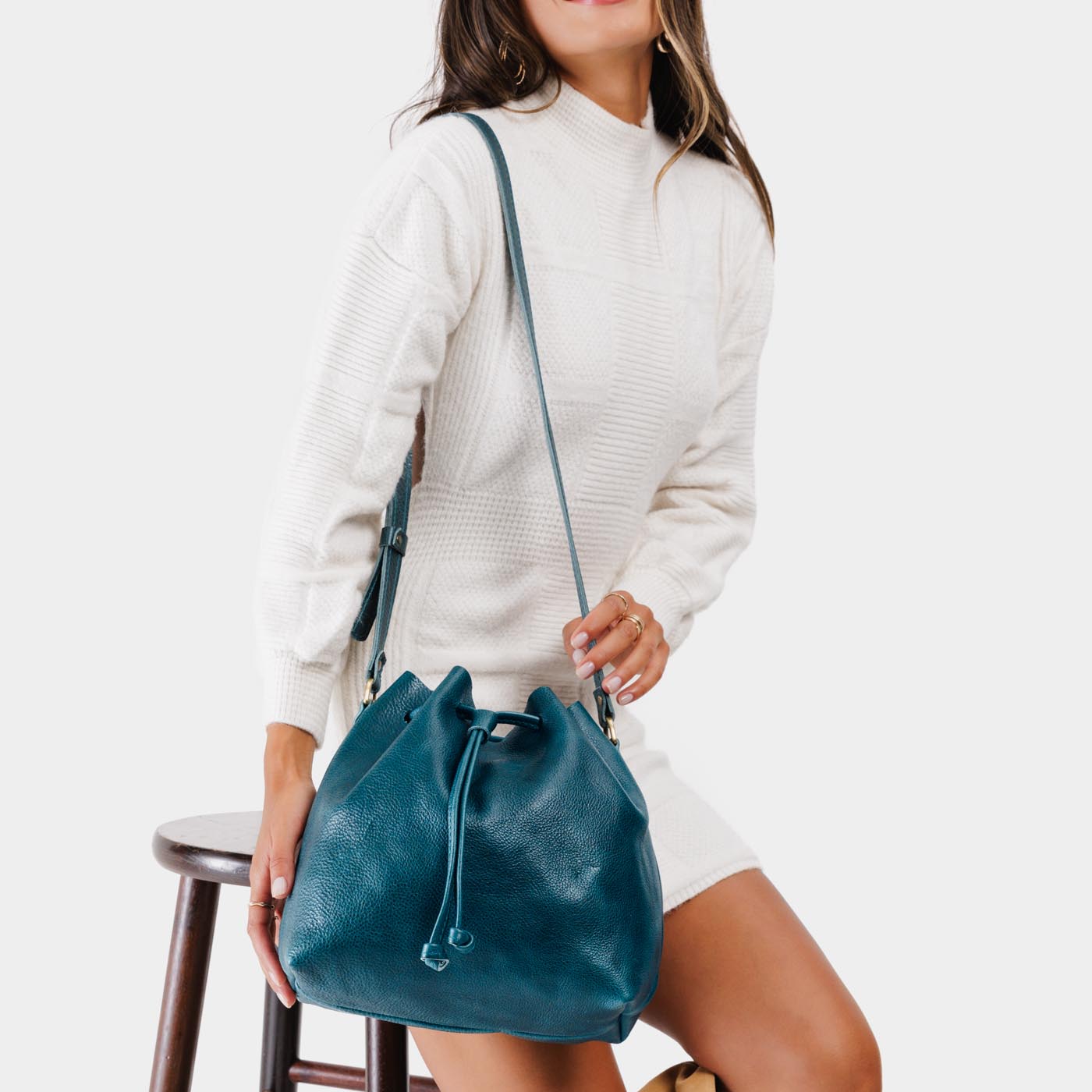 Lagoon*Large | Slouchy crossbody bag with drawstring closure