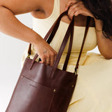  Cognac | Medium Tote with dual shoulder straps and crossbody strap