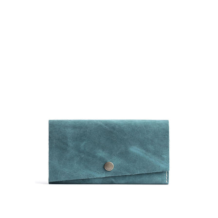 Aqua | Leather wallet with snap closure