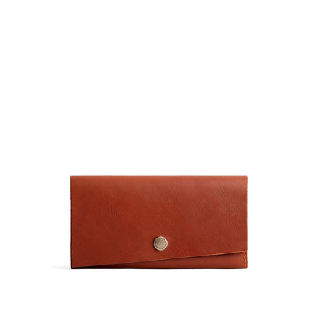 Chestnut | Leather wallet with snap closure