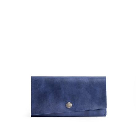 Cowboy Blue | Leather wallet with snap closure