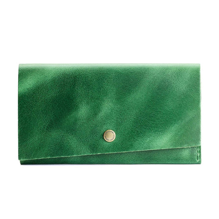 Cowboy Mint | Leather wallet with snap closure closed