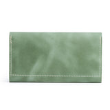 Cucumber | Back of leather wallet with snap closure