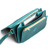 Caribbean | Leather wallet clutch with wristlet and magnetic closure