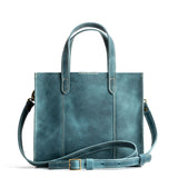 Aqua Classic | Structured mid-size tote bag with overlapping panels and crossbody strap