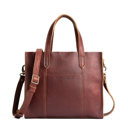 Cinnamon Bear*Zipper | Structured mid-size tote bag with overlapping panels and crossbody strap