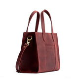 Merlot Classic | Structured mid-size tote bag with overlapping panels and crossbody strap