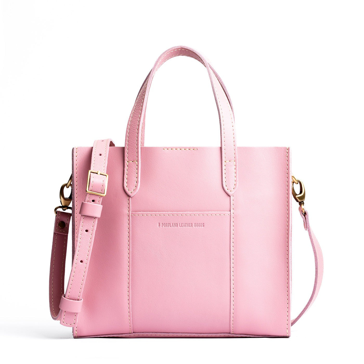 Vintage Pink*Classic | Structured mid-size tote bag with overlapping panels and crossbody strap