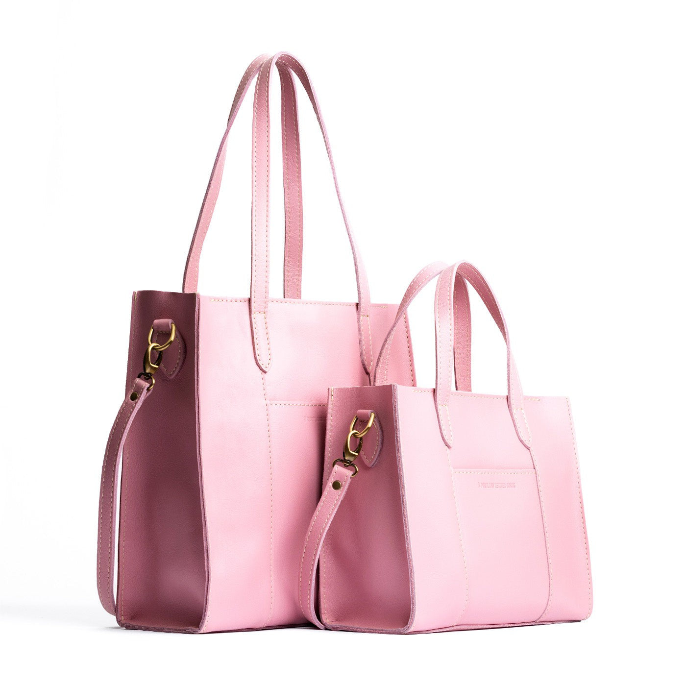 Vintage Pink | Structured mid-size tote bag with overlapping panels and crossbody strap