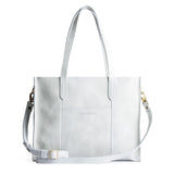 Beluga East/West | Structured wide tote bag with overlapping panels and crossbody strap