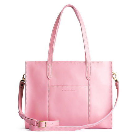 Vintage Pink*North/South | Structured large tote bag with overlapping panels and crossbody strap