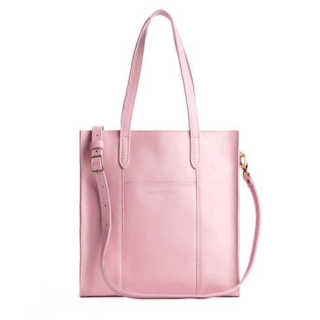 Vintage Pink*East/West | Structured wide tote bag with overlapping panels and crossbody strap