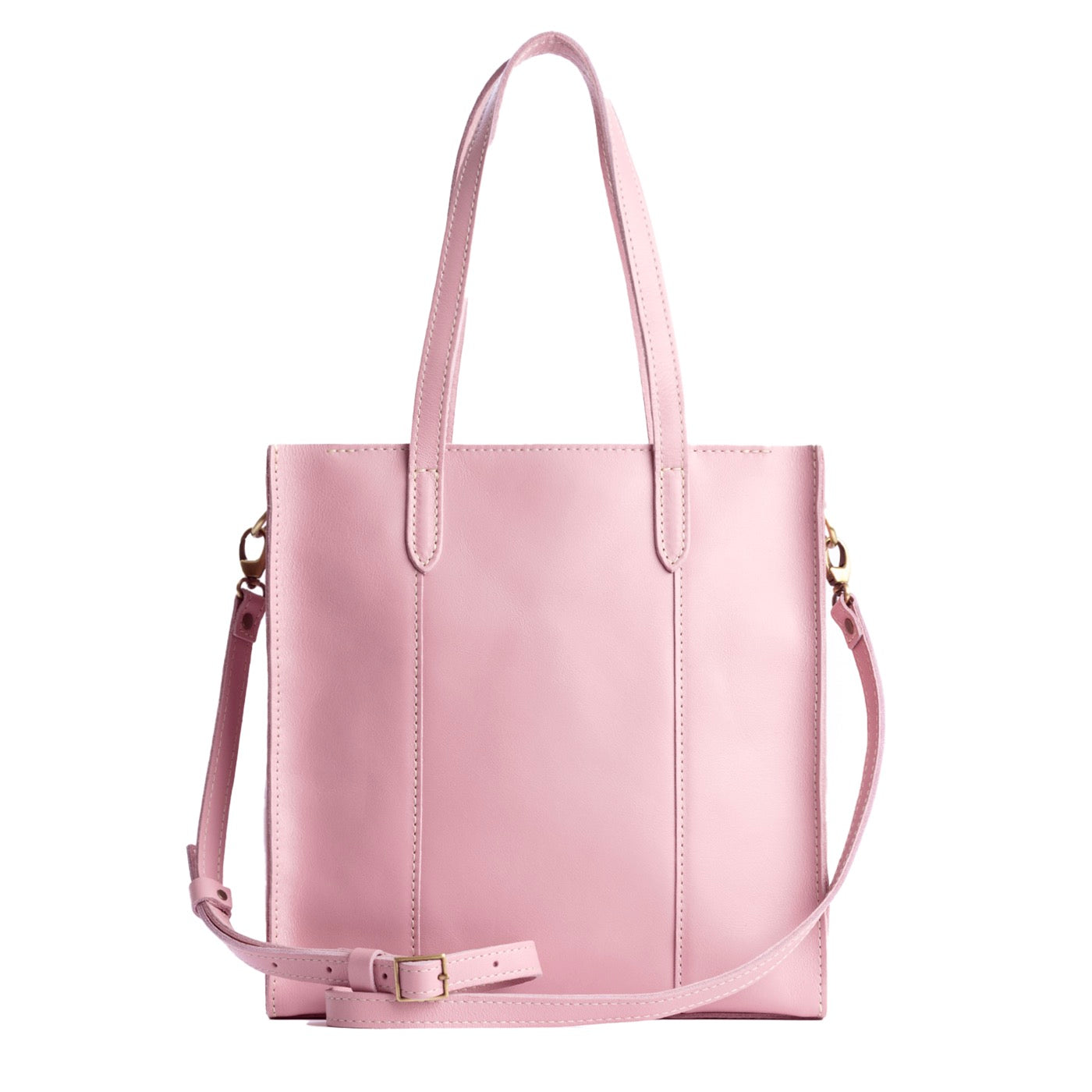 Vintage Pink*North/South | Structured large tote bag with overlapping panels and crossbody strap