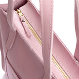 Vintage Pink North/South | Structured large tote bag with overlapping panels and crossbody strap