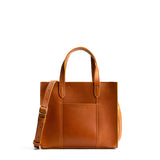 Honey Zipper | Structured mid-size tote bag with overlapping panels and crossbody strap