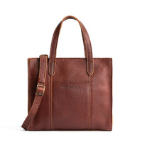 Cinnamon Bear*Zipper | Structured mid-size tote bag with overlapping panels and crossbody strap