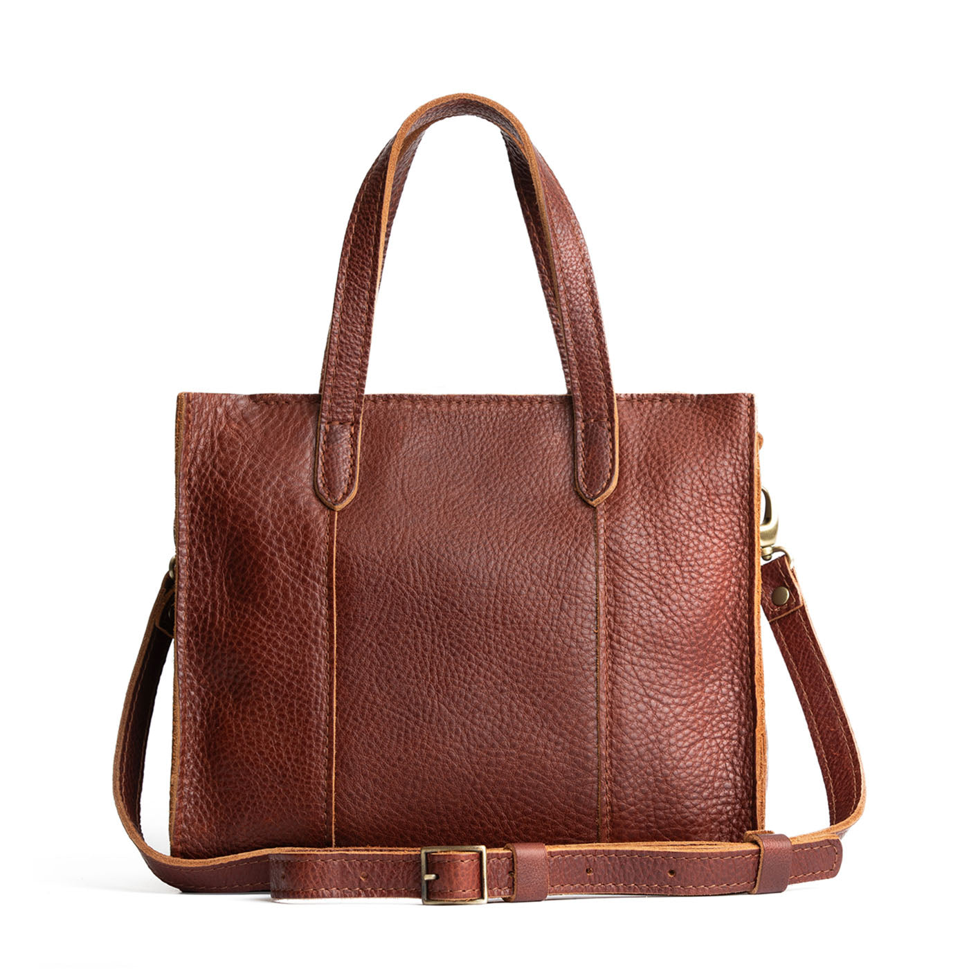 Cinnamon Bear*Zipper | Structured mid-size tote bag with overlapping panels and crossbody strap