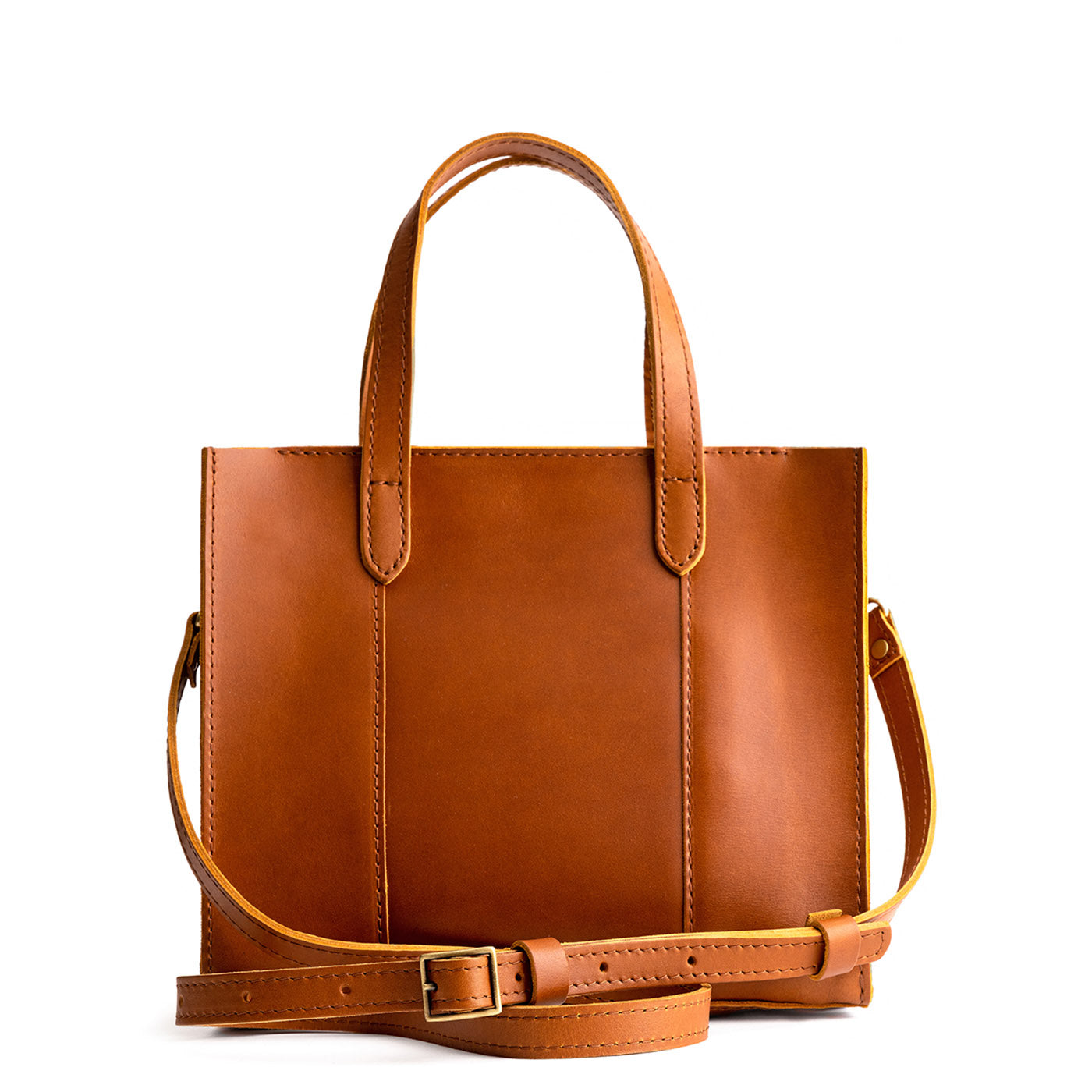 Honey*Zipper | Structured mid-size tote bag with overlapping panels and crossbody strap