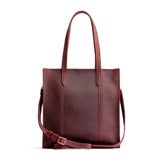  Merlot North/South | Structured large tote bag with overlapping panels and crossbody strap