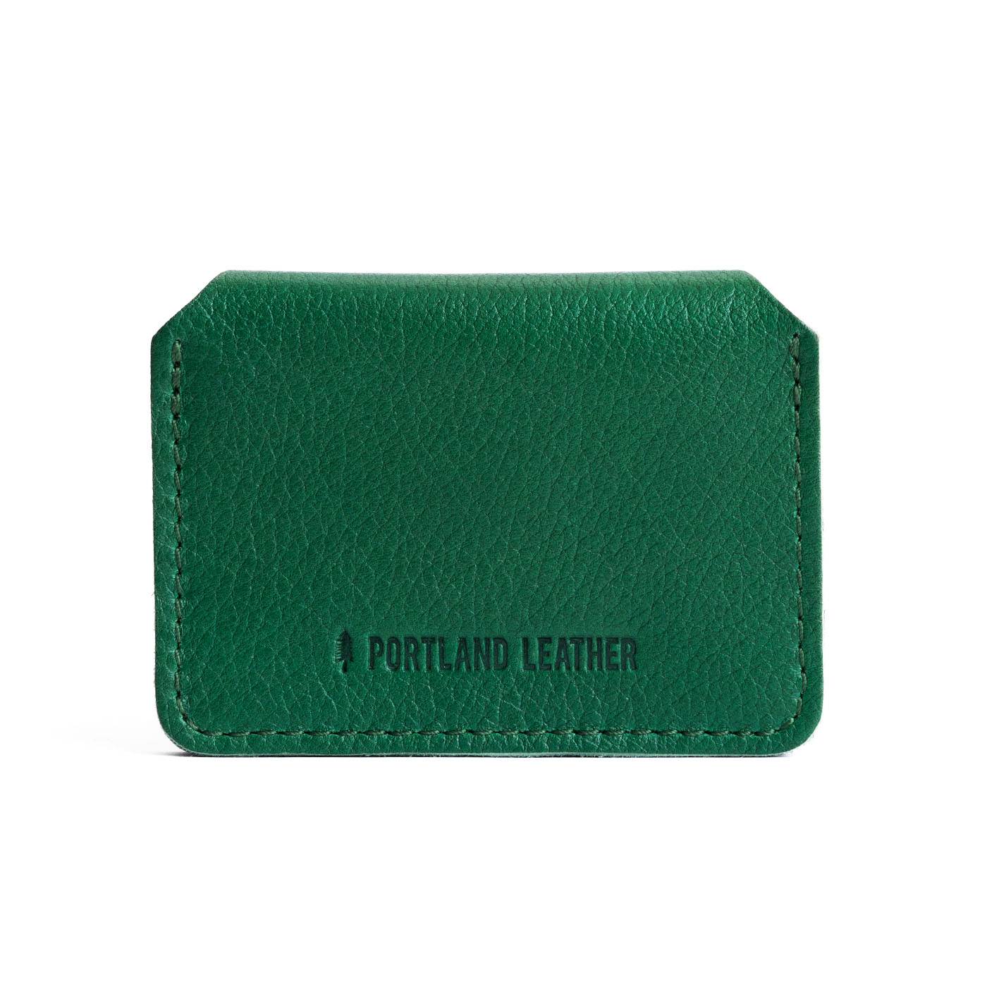 Bacalar | Backside of small leather wallet with debossed PLG logo