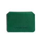 Bacalar | Backside of small leather wallet with debossed PLG logo