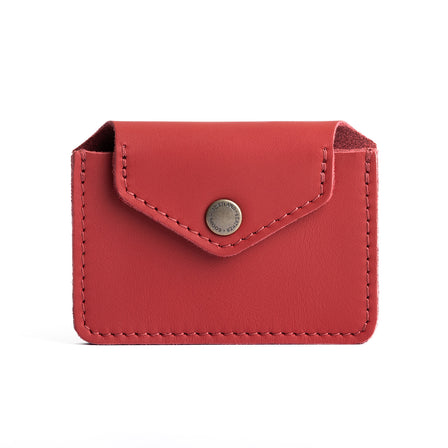 Crimson | Small leather wallet with snap closure