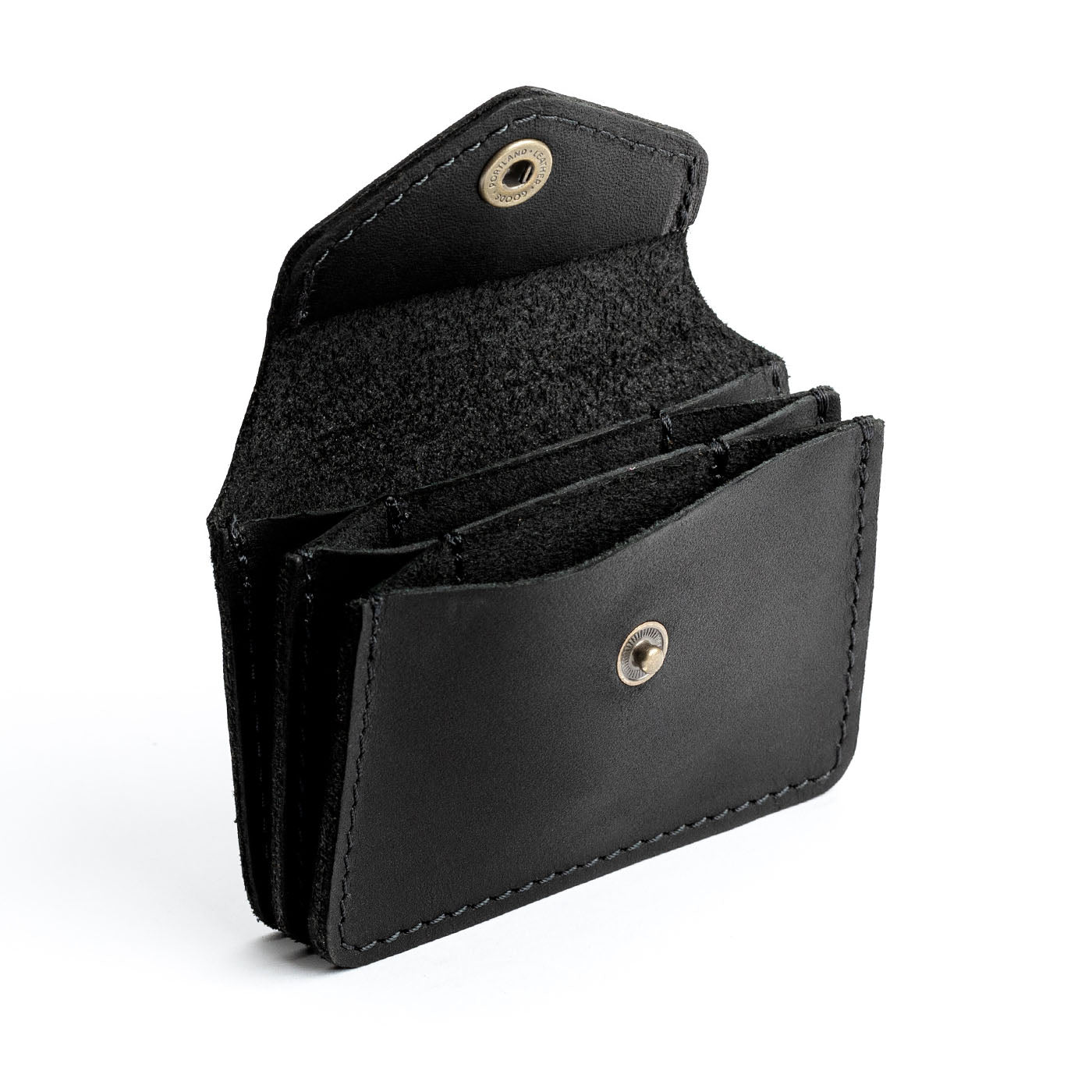 Black*Plus | Small leather wallet with snap closure