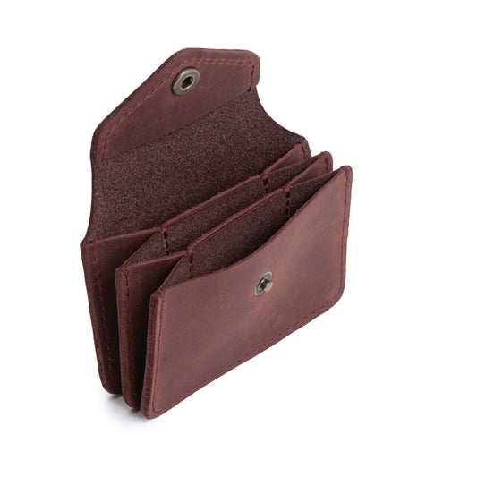 Merlot*Plus | Small leather wallet with snap closure