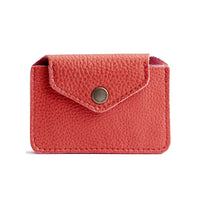 Watermelon | Small leather wallet with snap closure