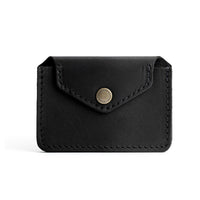 Black | Small leather wallet with snap closure