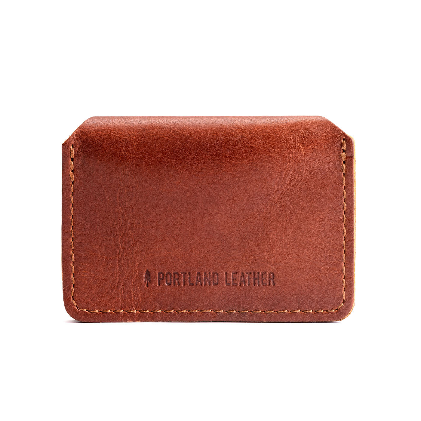 Chestnut | Small leather wallet with snap closure