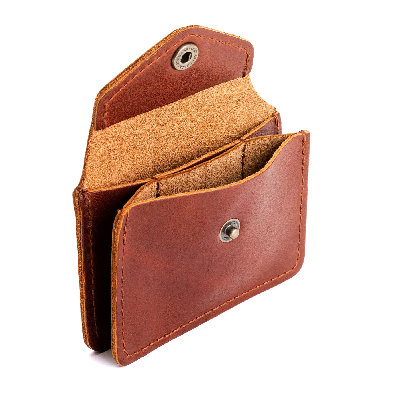 Chestnut*Classic | Small leather wallet with snap closure