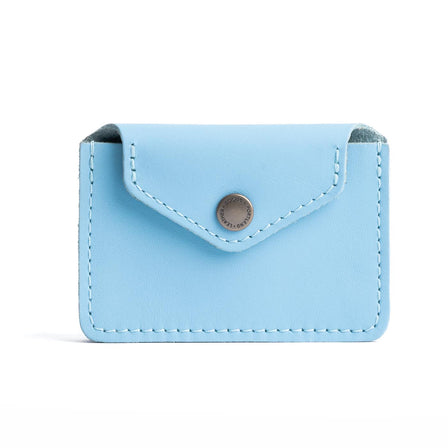Glacial Blue | Small leather wallet with snap closure