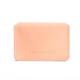 Mamey | Backside of small leather wallet with debossed PLG logo