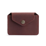 Merlot | Small leather wallet with snap closure