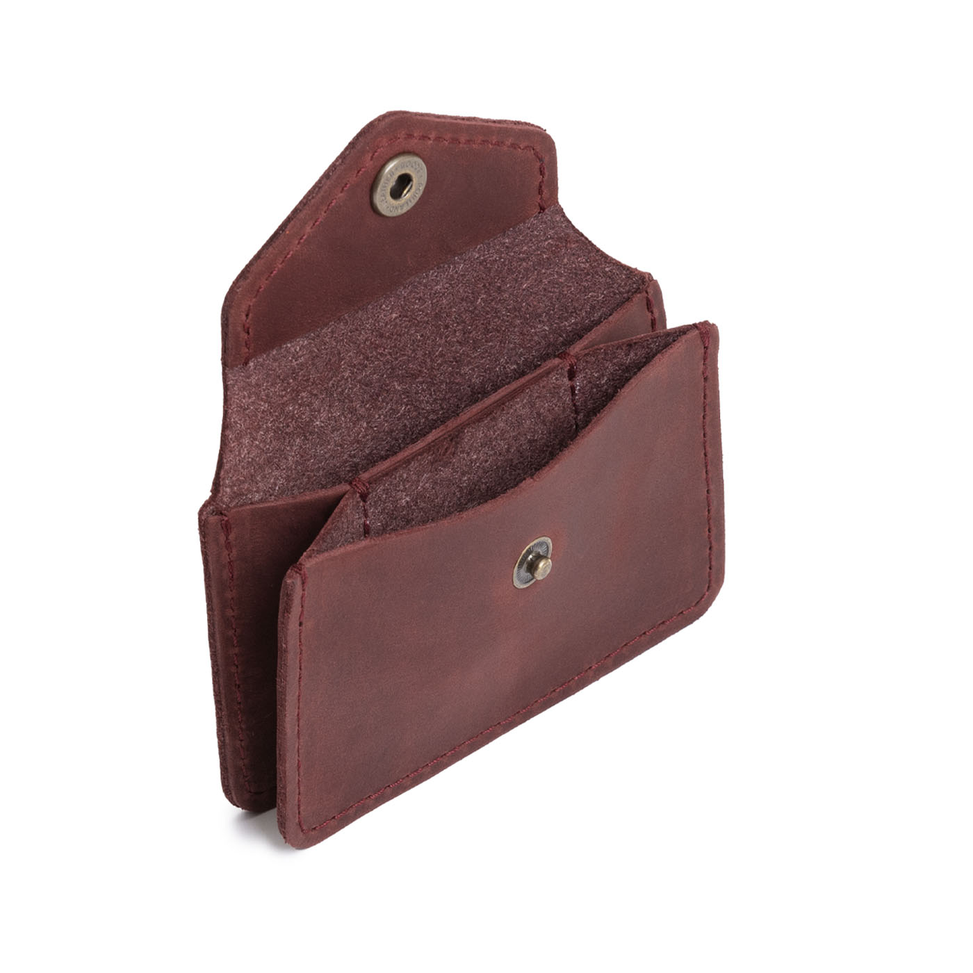 Merlot*Classic | Small leather wallet with snap closure