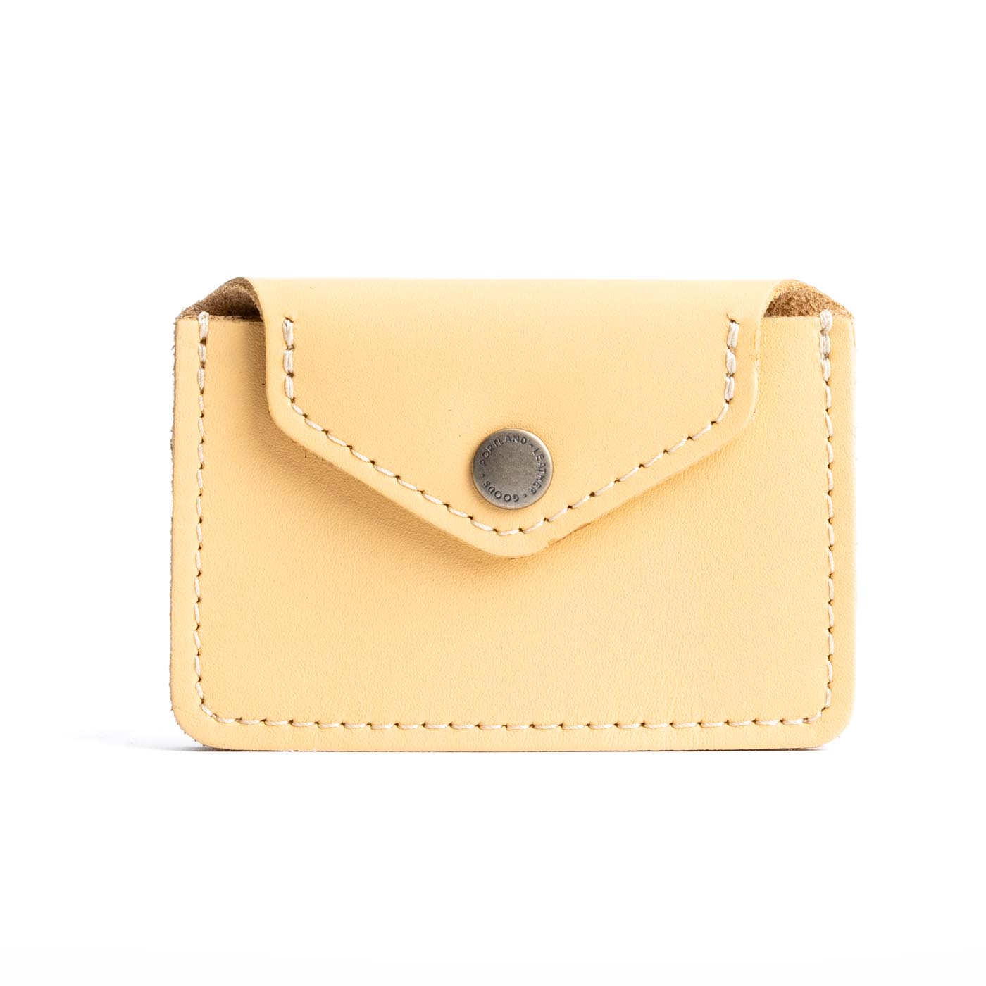 Vanilla | Small leather wallet with snap closure