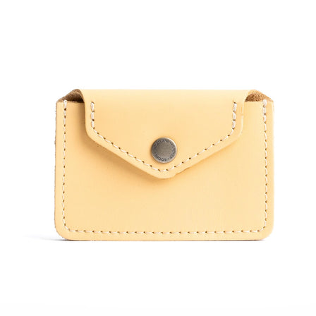 Vanilla | Small leather wallet with snap closure