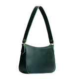 Forest Green | Petite bean shaped shoulder bag with a zipper closure