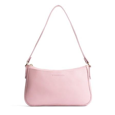 Vintage Pink | Petite bean shaped shoulder bag with a zipper closure