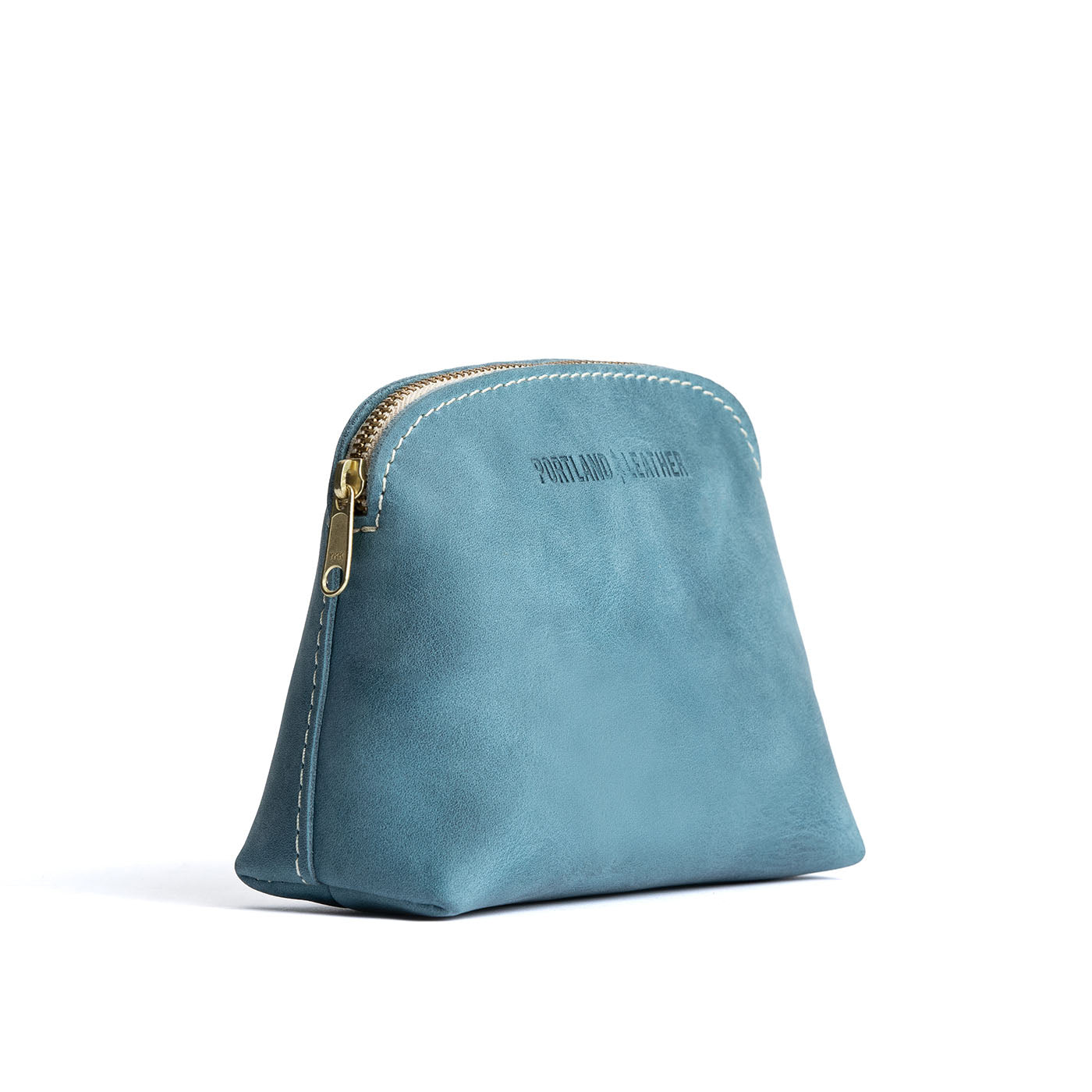 Aqua*Classic | Compact leather pouch with top zipper