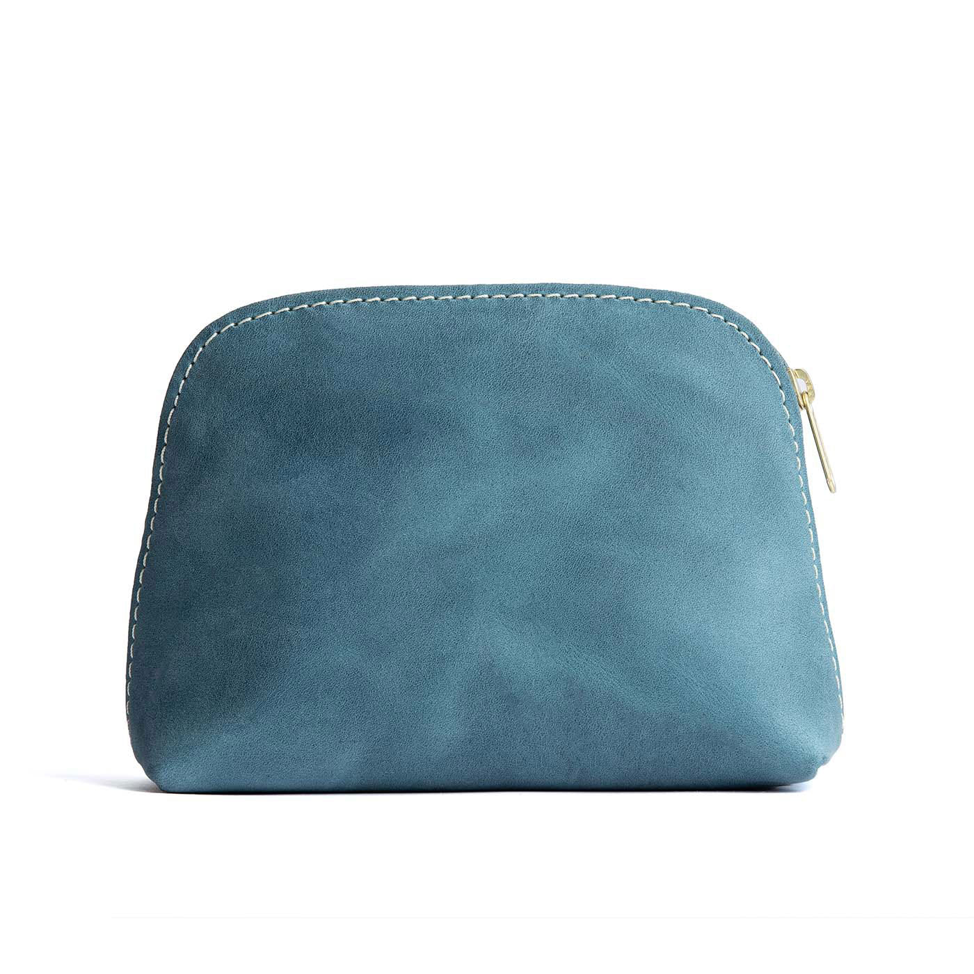 Aqua*Classic | Compact leather pouch with top zipper